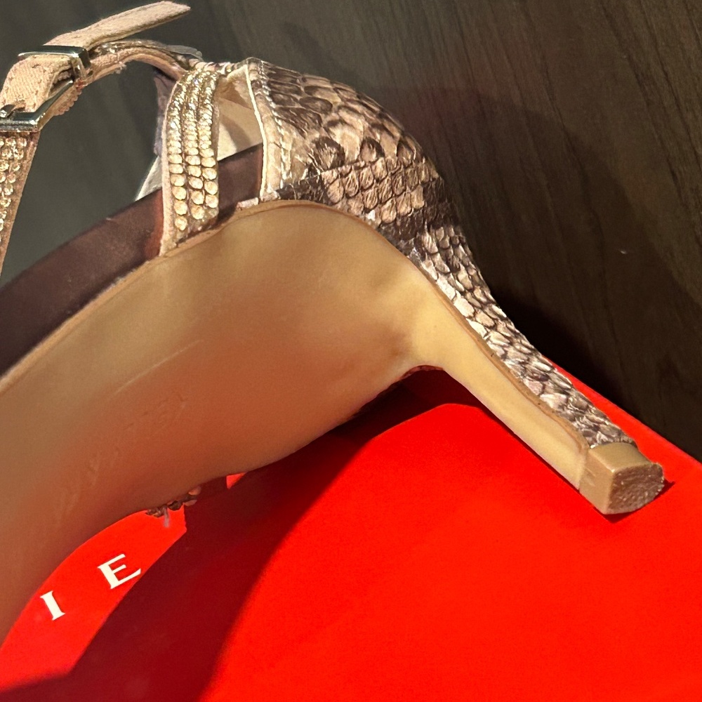 Women's Kelly & Katie Zadie Smokey Rose Snake Stiletto Ankle Strap Shoe - Picture 6 of 10